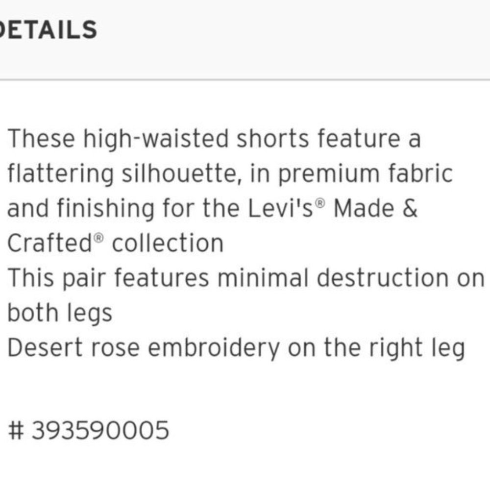 Levi's High Rise Cheeky Frayed Shorts Size 25 - Picture 7 of 7